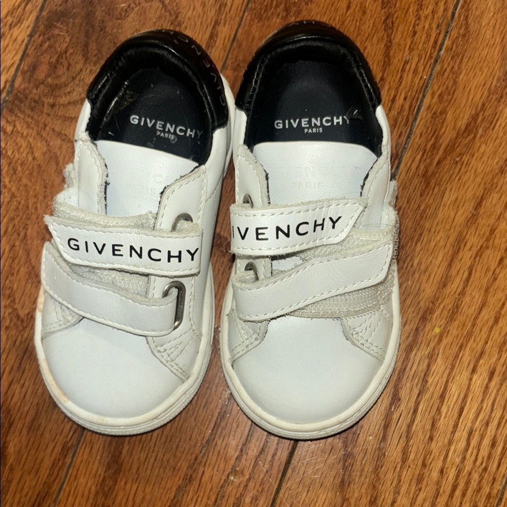 Givenchy White and Black Sneakers with Velcro Closure